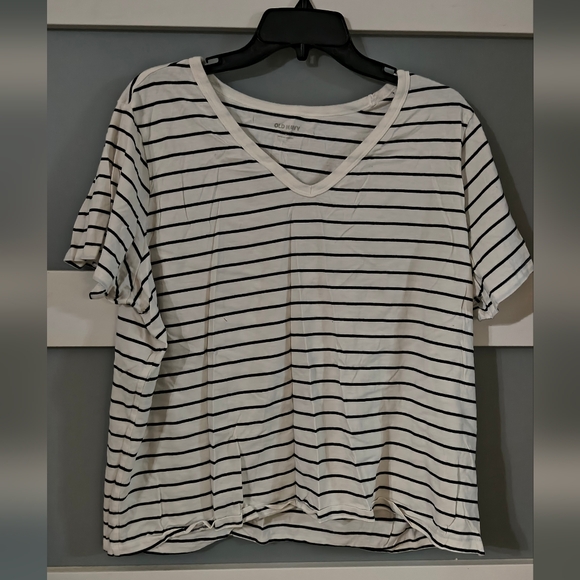 Women's Striped V-Neck Top - Picture 1 of 2